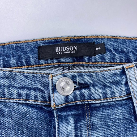 Hudson Womens Holly Crop Boot Cut Jeans Blue Stretch High Rise Pockets 29 New - Picture 9 of 12